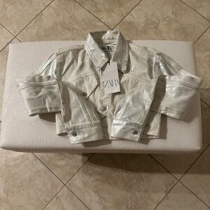 Zara Shimmering Silver Jacket